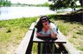 , me on a picnic table